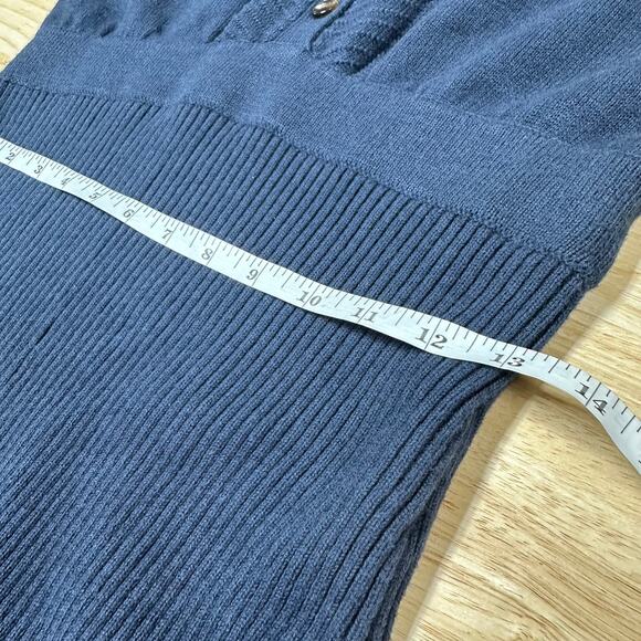 TOCCIN NY NWT Felicity Long Sleeve Ribbed Knit Sweater Dress Navy Size Small - Picture 8 of 9